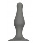 Серый удлиненный анальный стимулятор PLUG WITH SUCTION CUP - 15,6 см.
