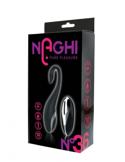 Черное виброяйцо NAGHI NO.36 RECHARGEABLE REMOTE EGG