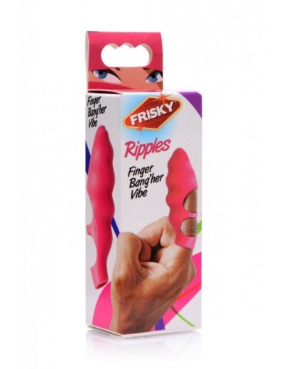 Розовая насадка на палец Finger Bang-her Vibe с вибрацией