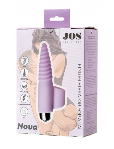 Нежно-розовая вибронасадка на палец для анальной стимуляции JOS NOVA - 9 см.