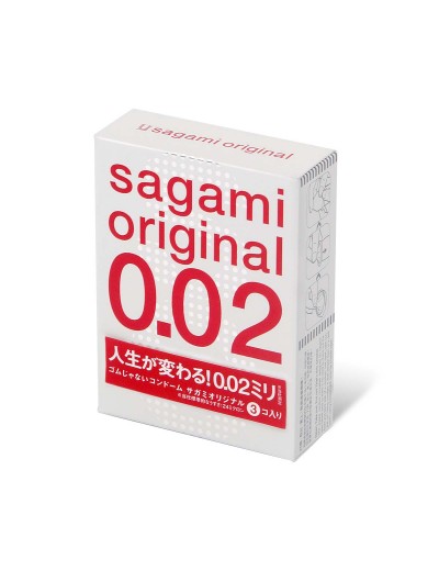 Ультратонкие презервативы Sagami Original 0.02 - 3 шт.