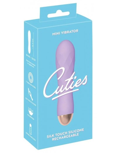 Сиреневый рельефный мини-вибратор Cuties 2.0 - 12,5 см.