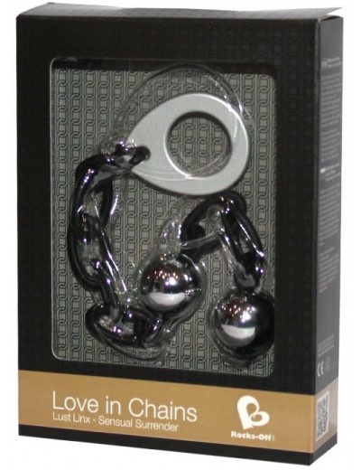 Серебристые вагинальные шарики Love in Chains на силиконовой цепочке