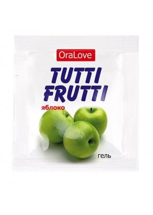 Пробник гель-смазки Tutti-frutti с яблочным вкусом - 4 гр.