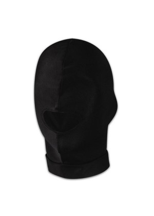 Черная эластичная маска на голову с прорезью для рта