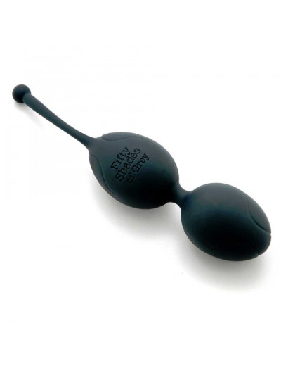 Черные вагинальные шарики со смещенным центром тяжести Silicone Ben Wa Balls