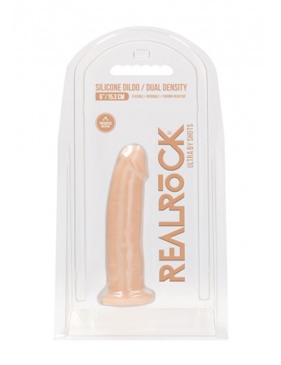 Телесный фаллоимитатор без мошонки Silicone Dildo Without Balls - 15,3 см.