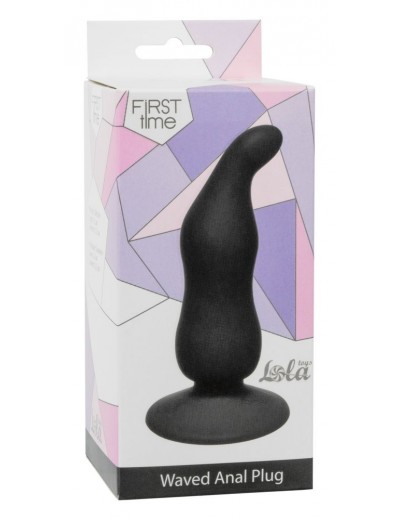 Чёрная анальная пробка Waved Anal Plug Black - 11 см.