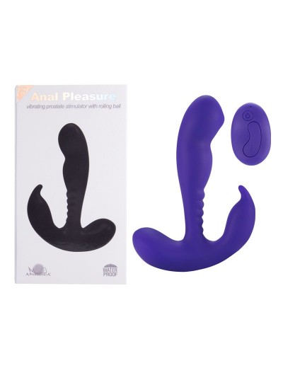 Фиолетовый стимулятор простаты Remote Control Prostate Stimulator with Rolling Ball - 13,3 см.