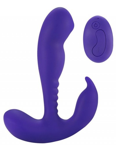 Фиолетовый стимулятор простаты Remote Control Prostate Stimulator with Rolling Ball - 13,3 см.