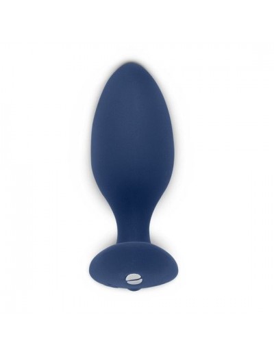 Синяя анальная пробка для ношения Ditto с вибрацией и пультом ДУ - 8,8 см.