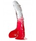 Красный фаллоимитатор с прозрачной верхней частью JELLY JOY FADE OUT DONG 8INCH - 20 см.