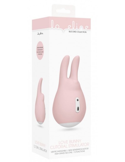 Розовый клиторальный стимулятор Love Bunny - 9,4 см.