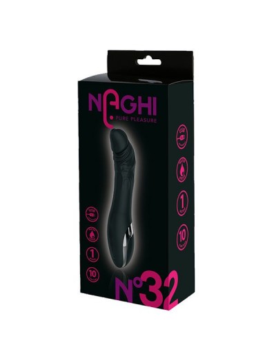 Черный вибратор NAGHI NO.32 - 15 см.