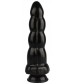 Черная анальная втулка-елочка - 22 см.