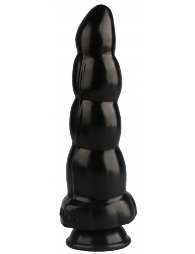 Черная анальная втулка-елочка - 22 см.