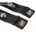 Черные гладкие наручники с металлическими вставками
