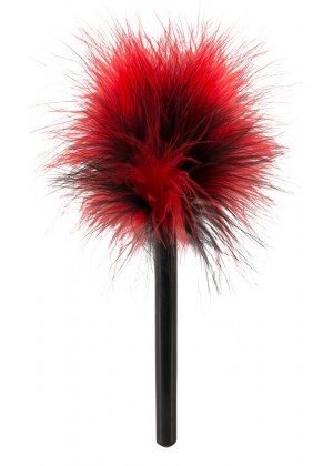 Красно-черная пуховка Mini Feather - 21 см.