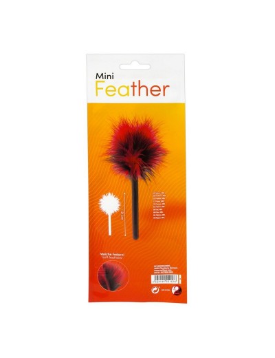 Красно-черная пуховка Mini Feather - 21 см.