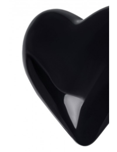 Черная фигурная анальная втулка - 9,8 см.