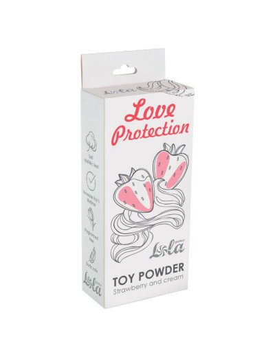 Пудра для игрушек Love Protection с ароматом клубники со сливками - 30 гр.