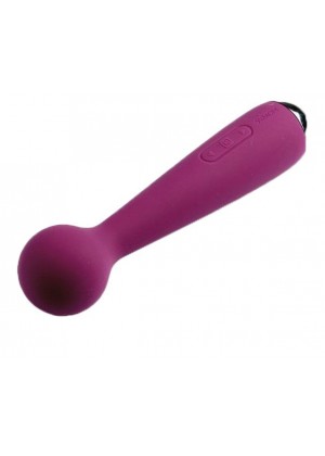 Фиолетовый вибростимулятор Mini Emma с гнущейся головкой-шаром - 16,5 см.