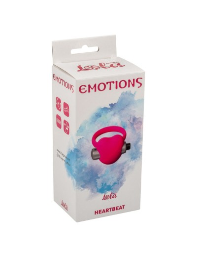 Розовое эрекционное виброколечко Emotions Heartbeat