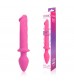 Двусторонний вагинально-анальный стимулятор розового цвета - 23 см.
