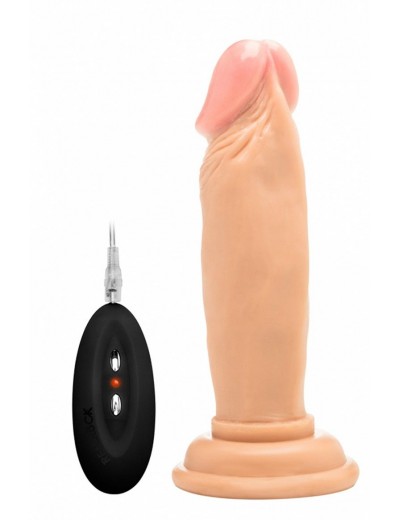 Телесный вибратор-реалистик Vibrating Realistic Cock 6  - 15 см.