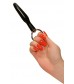 Анальный массажер с серебристой ручкой-кольцом - 10,5 см.