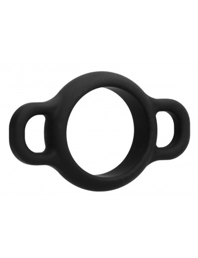 Черное эрекционное кольцо №66 Cock Ring With Handles