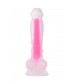 Прозрачно-розовый, светящийся в темноте фаллоимитатор  Не-Он  - 20 см.