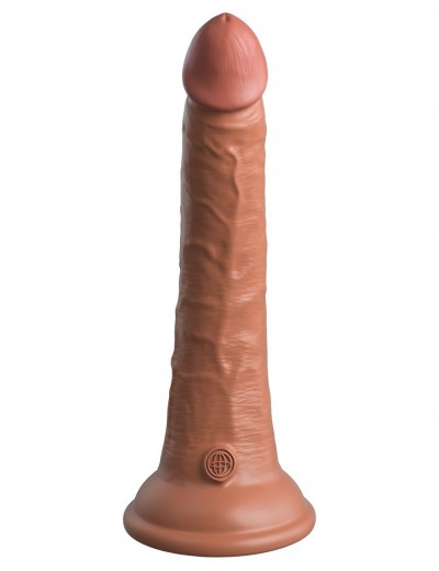 Кофейный фаллоимитатор 7  Silicone Dual Density Cock - 21 см.