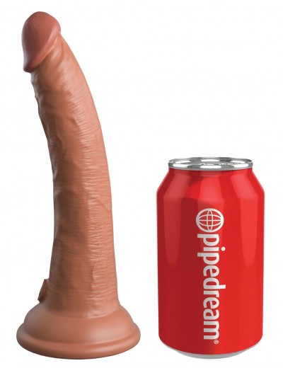 Кофейный фаллоимитатор 7  Silicone Dual Density Cock - 21 см.