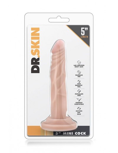 Телесный фаллоимитатор-реалистик 5 Inch Mini Cock на присоске - 14,6 см.