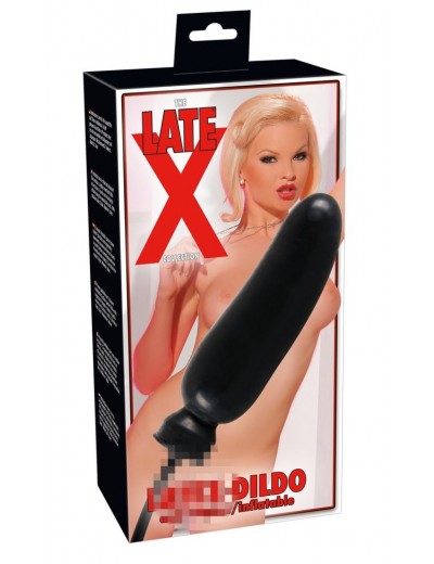 Чёрный надувной фаллоимитатор из латекса Inflatable Latex Dildo - 20 см.