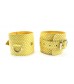 Кожаные наручники  Желтый питон
