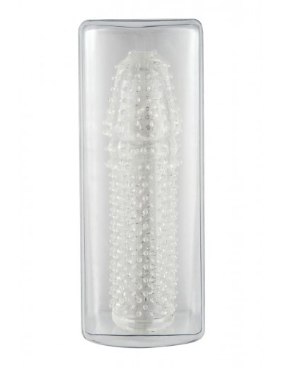 Прозрачная закрытая насадка с шишечками - 14,5 см.