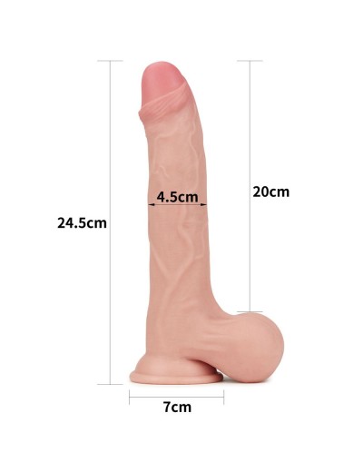 Телесный фаллоимитатор Sliding Skin Dual Layer Dong - 24,5 см.