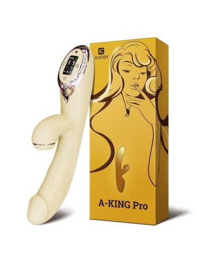 Желтый вибростимулятор A-King Pro - 22,8 см.