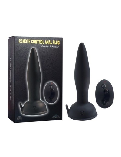 Черный анальный вибростимулятор Remote Control Anal Plug - 17,5 см.