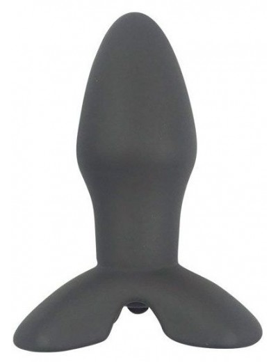 Черный анальный вибростимулятор Sex Expert с ограничителем - 9 см.