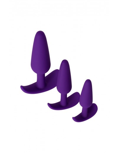 Набор из 3 фиолетовых анальных втулок A-toys