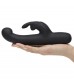 Чёрный вибратор Slimline G-Spot Rechargeable Rabbit Vibrator - 24,1 см.