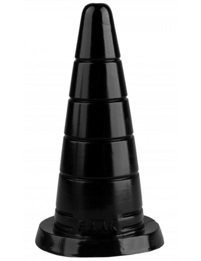 Черный рельефный анальный конус - 18,7 см.