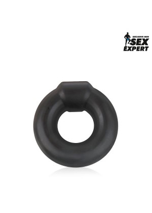 Черное силиконовое круглое эрекционное кольцо Sex Expert