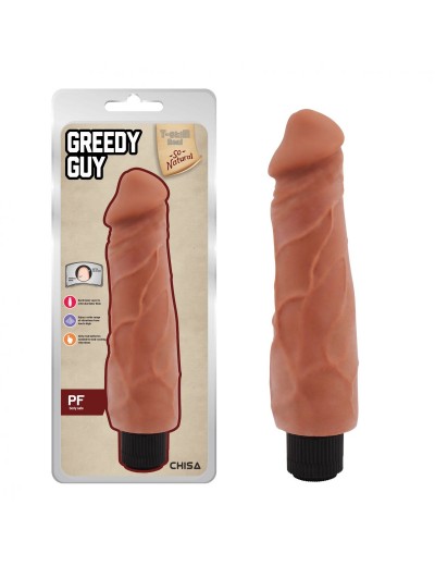 Кофейный вибратор-реалистик Greedy Guy - 24 см.