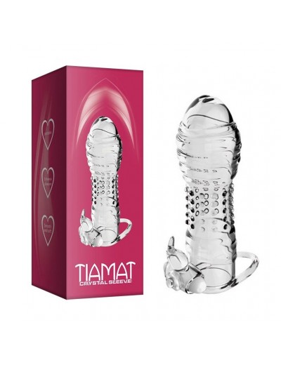 Прозрачная вибронасадка Tiamat Crystal Sleeve - 13 см.