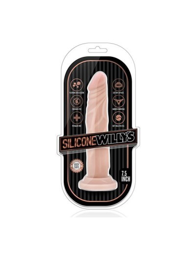 Телесный фаллоимитатор 7.5 Inch Silicone Dildo - 19 см.