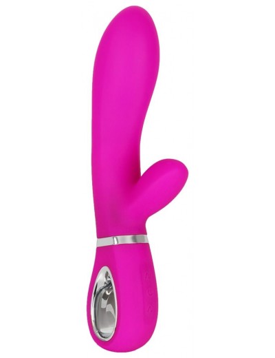 Лиловый вибратор с клиторальным отростком Super Soft Silicone Rabbit Vibrator - 20,2 см.